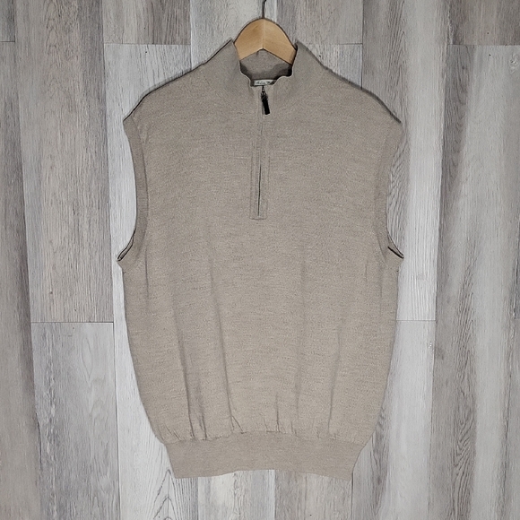 Fairway & Greene Other - Fairway & Greene Mens L Italian Merino Vest‎ Quarter Zip Lined Golf Athleisure